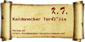 Kaldenecker Terézia névjegykártya