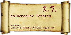 Kaldenecker Terézia névjegykártya