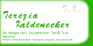 terezia kaldenecker business card